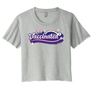 Vaccinated Sparkle Women's Crop Top Tee