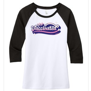 Vaccinated Sparkle Women's Tri-Blend 3/4-Sleeve Raglan Shirt