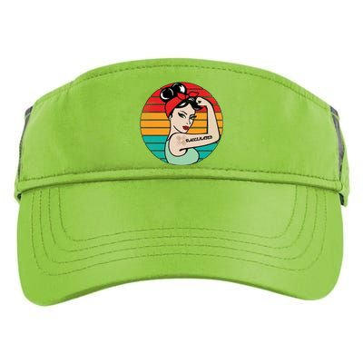 Vaccinated Strong Woman Retro Adult Drive Performance Visor