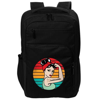 Vaccinated Strong Woman Retro Impact Tech Backpack