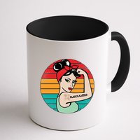 Vaccinated Strong Woman Retro Mug