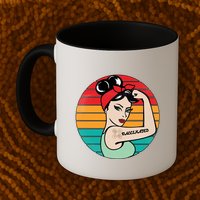 Vaccinated Strong Woman Retro Mug