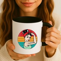 Vaccinated Strong Woman Retro Mug