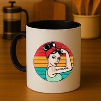 Vaccinated Strong Woman Retro Mug