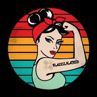 Vaccinated Strong Woman Retro Mug