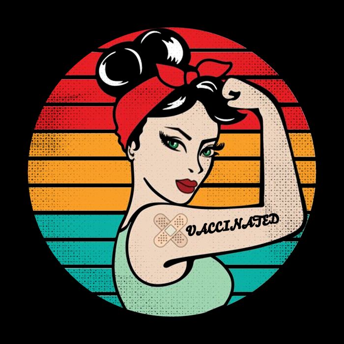 Vaccinated Strong Woman Retro Mug