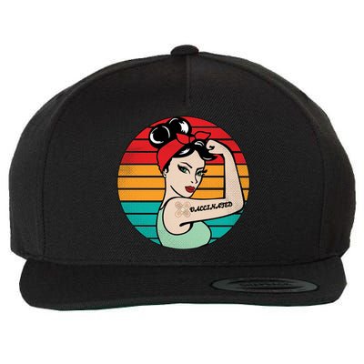 Vaccinated Strong Woman Retro Wool Snapback Cap