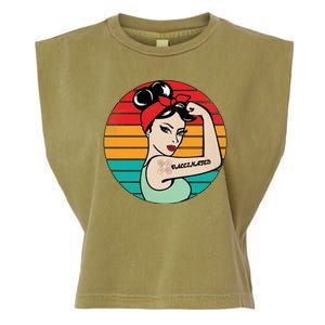 Vaccinated Strong Woman Retro Garment-Dyed Women's Muscle Tee