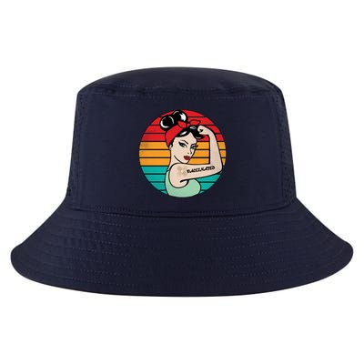 Vaccinated Strong Woman Retro Cool Comfort Performance Bucket Hat
