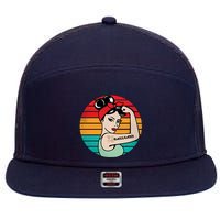 Vaccinated Strong Woman Retro 7 Panel Mesh Trucker Snapback Hat