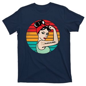 Vaccinated Strong Woman Retro T-Shirt