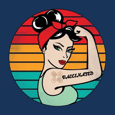 Vaccinated Strong Woman Retro T-Shirt