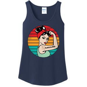 Vaccinated Strong Woman Retro Ladies Essential Tank