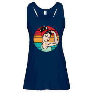 Vaccinated Strong Woman Retro Ladies Essential Flowy Tank