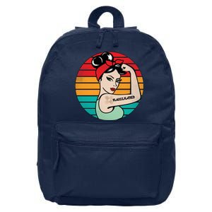 Vaccinated Strong Woman Retro 16 in Basic Backpack