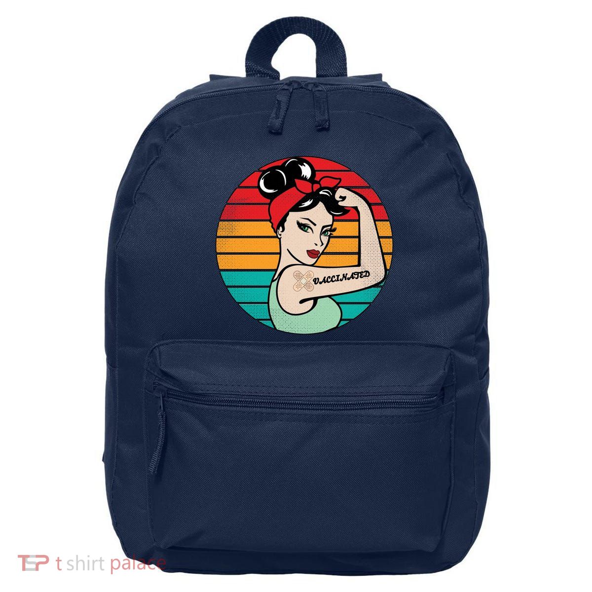 Vaccinated Strong Woman Retro 16 in Basic Backpack