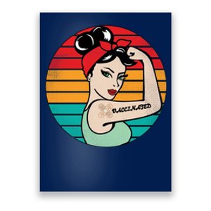 Vaccinated Strong Woman Retro Poster