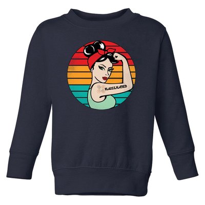 Vaccinated Strong Woman Retro Toddler Sweatshirt