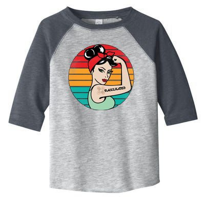 Vaccinated Strong Woman Retro Toddler Fine Jersey T-Shirt