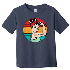 Vaccinated Strong Woman Retro Toddler T-Shirt