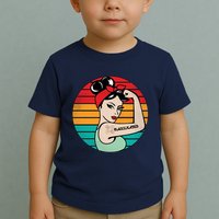 Vaccinated Strong Woman Retro Toddler T-Shirt