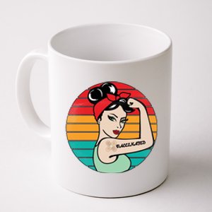 Vaccinated Strong Woman Retro Coffee Mug