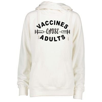 Vaccines Cause Adults Womens Funnel Neck Pullover Hood