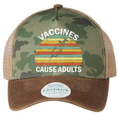 Vaccines Cause Adults Retro Funny Legacy Tie Dye Trucker Hat