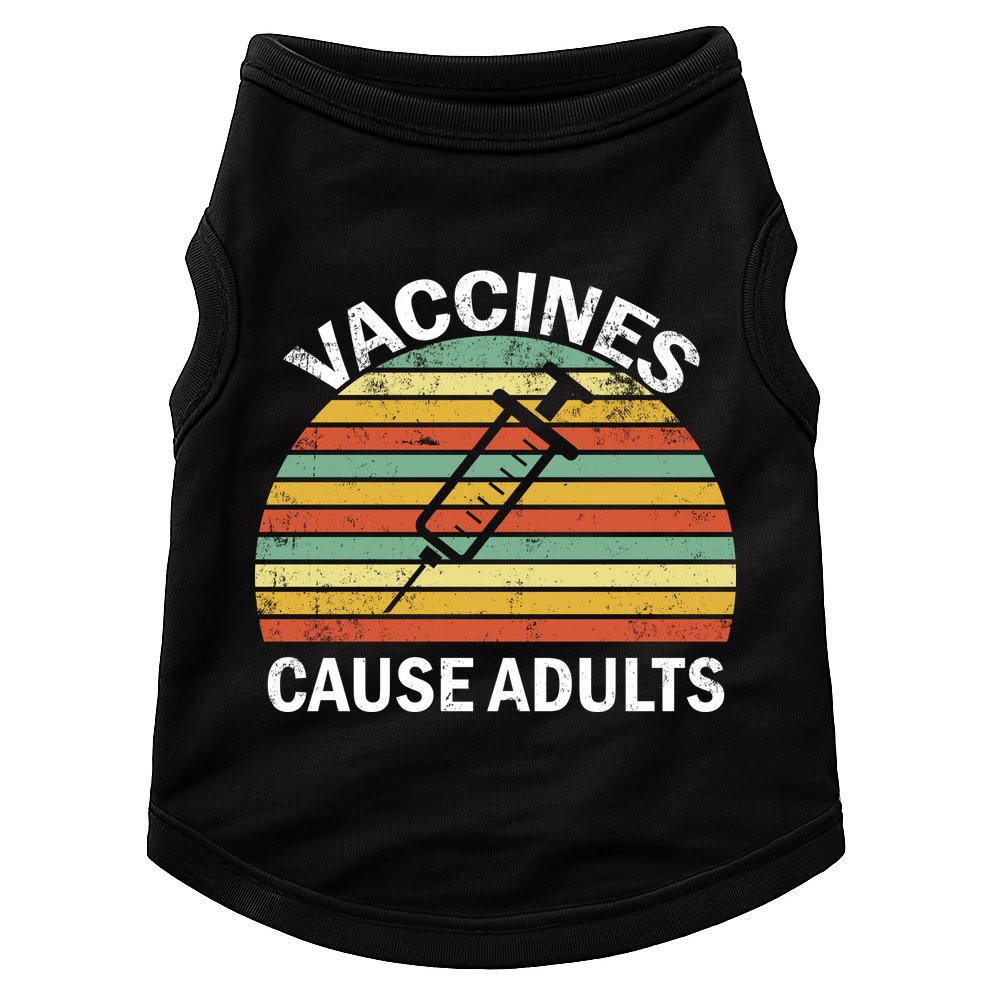 Vaccines Cause Adults Retro Funny Doggie Tank