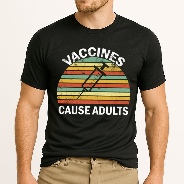 Vaccines Cause Adults Retro Funny Cooling Performance Crew T-Shirt