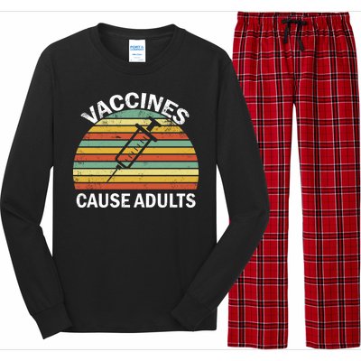 Vaccines Cause Adults Retro Funny Long Sleeve Pajama Set