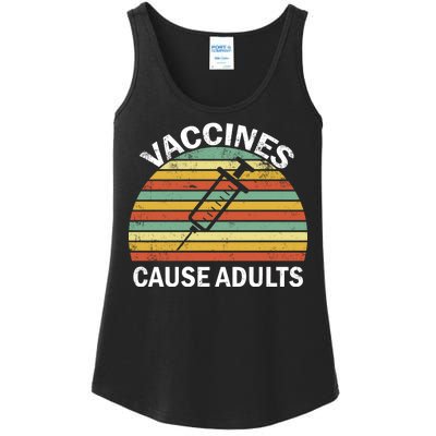 Vaccines Cause Adults Retro Funny Ladies Essential Tank