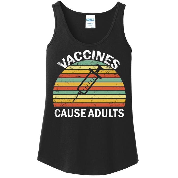 Vaccines Cause Adults Retro Funny Ladies Essential Tank