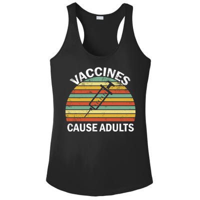 Vaccines Cause Adults Retro Funny Ladies PosiCharge Competitor Racerback Tank