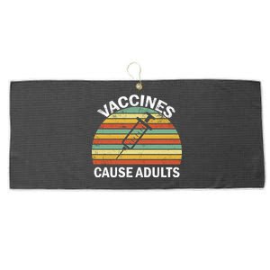 Vaccines Cause Adults Retro Funny Large Microfiber Waffle Golf Towel