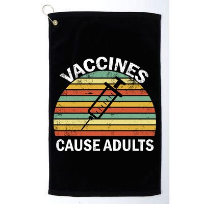 Vaccines Cause Adults Retro Funny Golf Towel