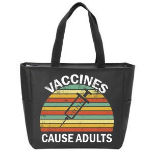 Vaccines Cause Adults Retro Funny Zip Tote Bag