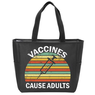 Vaccines Cause Adults Retro Funny Zip Tote Bag