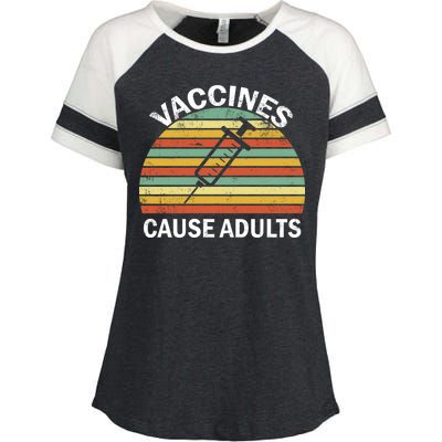 Vaccines Cause Adults Retro Funny Enza Ladies Jersey Colorblock Tee