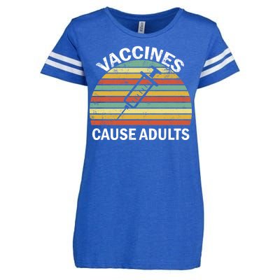 Vaccines Cause Adults Retro Funny Enza Ladies Jersey Football T-Shirt