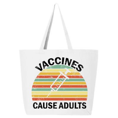 Vaccines Cause Adults Retro Funny 25L Jumbo Tote