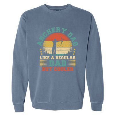 Vintage Archery Dad Like A Regular Dad Archery Father's Day Cute Gift Garment-Dyed Sweatshirt