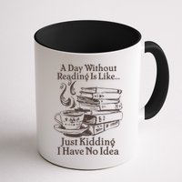 Vintage A Day Without Reading Is Like Just Kidding I Have No Idea Mug