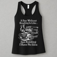 Vintage A Day Without Reading Is Like Just Kidding I Have No Idea Womens Tank Top