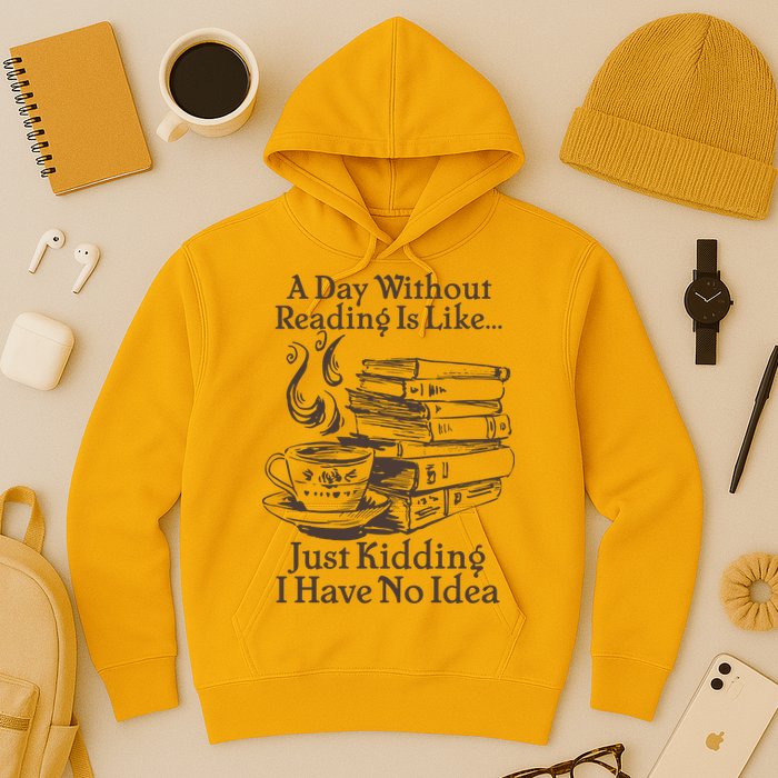 Vintage A Day Without Reading Is Like Just Kidding I Have No Idea Hoodie