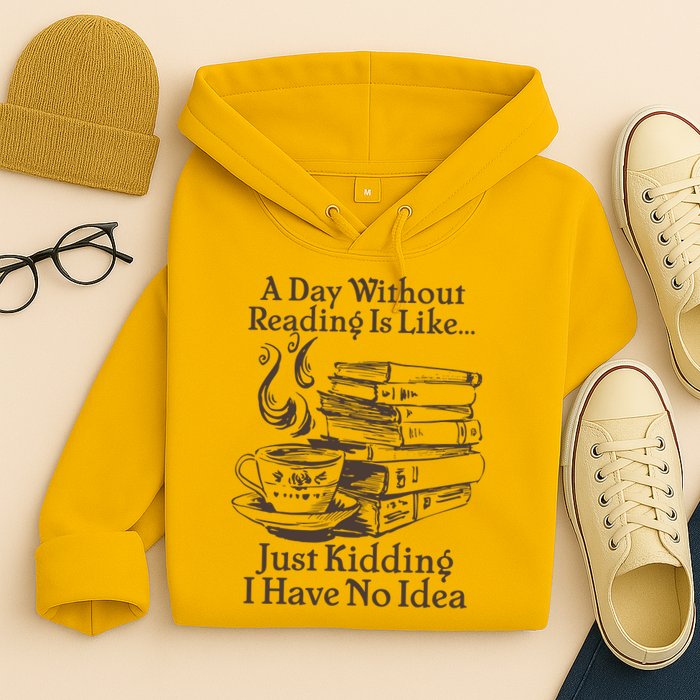 Vintage A Day Without Reading Is Like Just Kidding I Have No Idea Hoodie