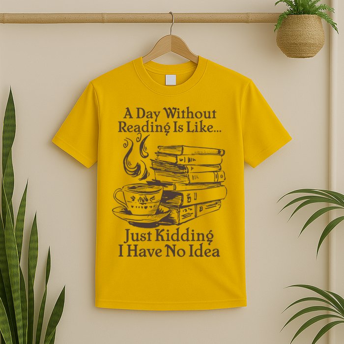 Vintage A Day Without Reading Is Like Just Kidding I Have No Idea T-Shirt