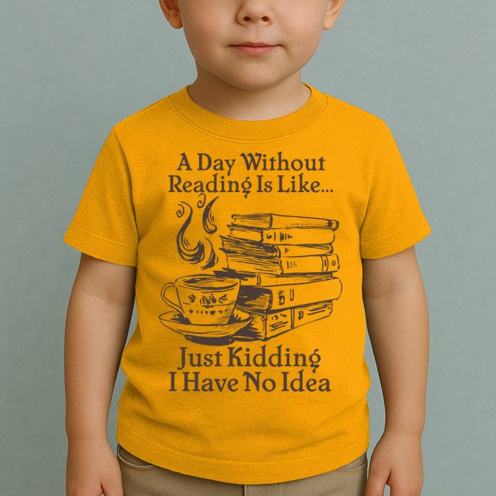 Vintage A Day Without Reading Is Like Just Kidding I Have No Idea Toddler T-Shirt