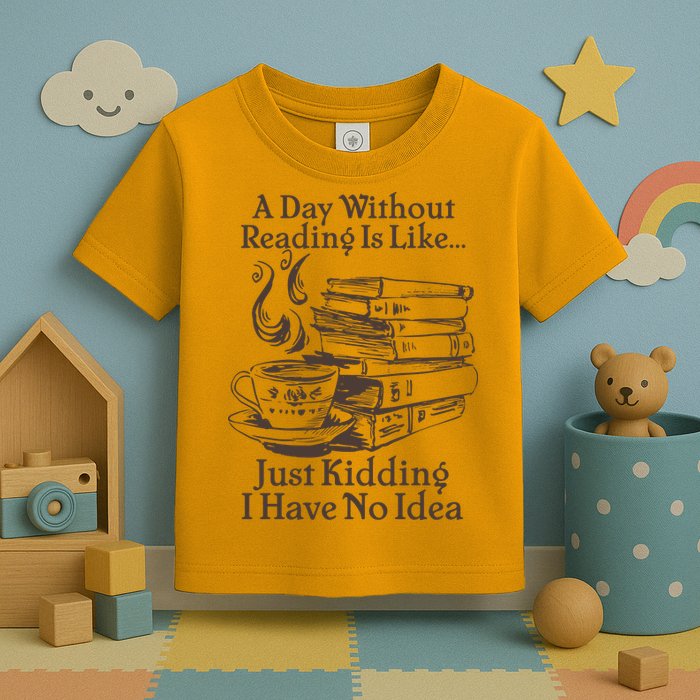 Vintage A Day Without Reading Is Like Just Kidding I Have No Idea Toddler T-Shirt