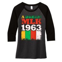 Vintage A Dream MLK Martin Luther King Jr. Women's Tri-Blend 3/4-Sleeve Raglan Shirt